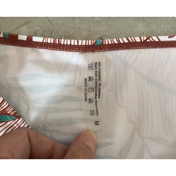 SHEIN Woman’s 2 Piece Bathing Suit Bikini Tank Floral & Solid Print New Medium - Picture 7 of 8